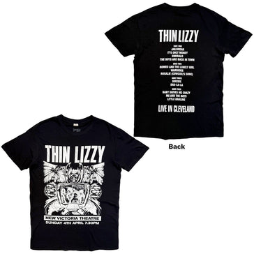 Thin Lizzy - Jailbreak Flyer Cleveland '76- Black t-shirt