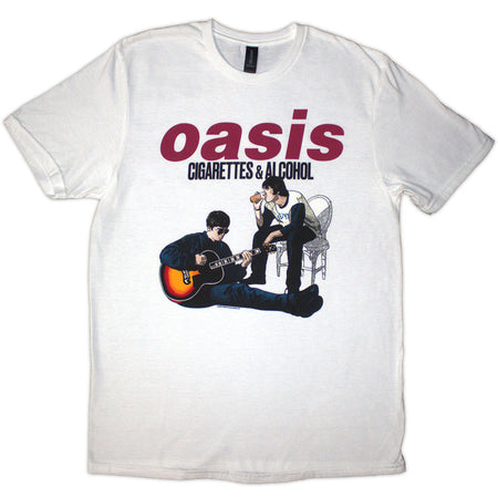 Oasis - Cigarettes & Alcohol Illustration - White t-shirt