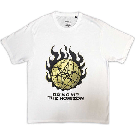 Bring Me The Horizon - Globe Yellow - White t-shirt