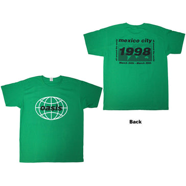 Oasis - 1998 World Tour-Mexico City - Green t-shirt