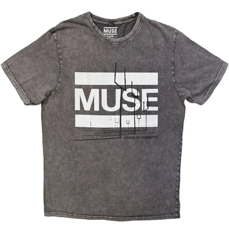 Muse - Origin Of Symmetry - Stone Wash Charcoal Grey t-shirt