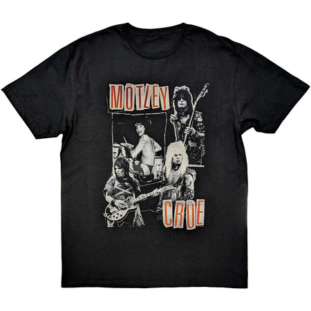 Motley Crue - Vintage punk Collage - Black  t-shirt