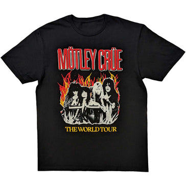 Motley Crue - World Tour Flames - Black t-shirt