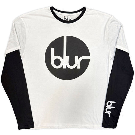 Blur - Circle Logo - Black & White Layered Longsleeve t-shirt