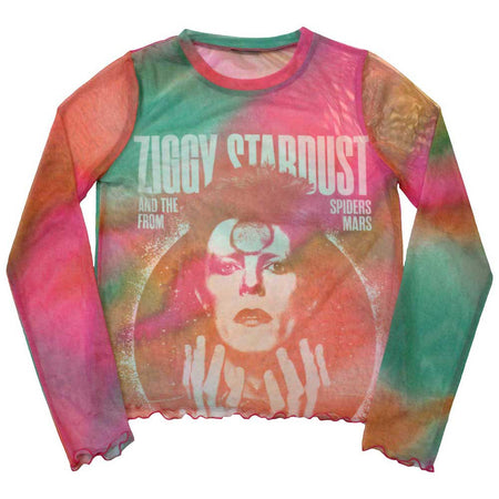 David Bowie - Ziggy V2 -Ladies Mesh Long Sleeve Orange t-shirt