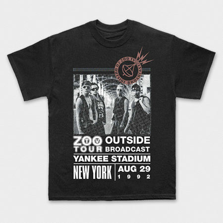 U2 - Zoo TV Tour NY Poster 8.29.92 - Black Carbon t-shirt