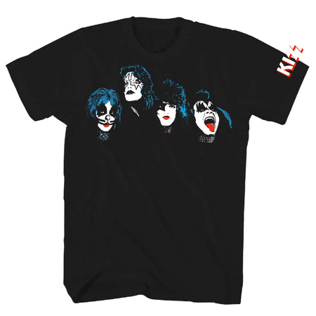 Kiss - Faces Two Print - Black t-shirt