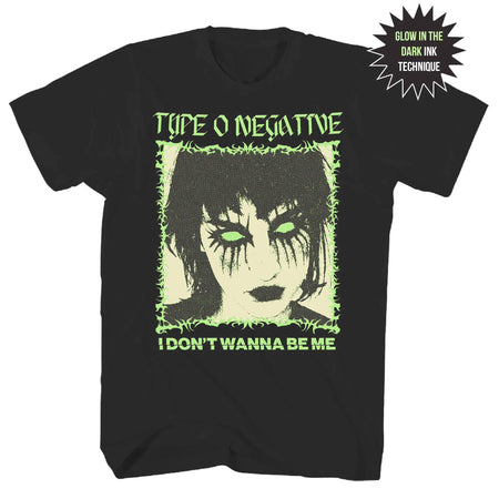 Type O Negative - I Don't Wanna Be Me - Glow In The Dark - Black t-shirt