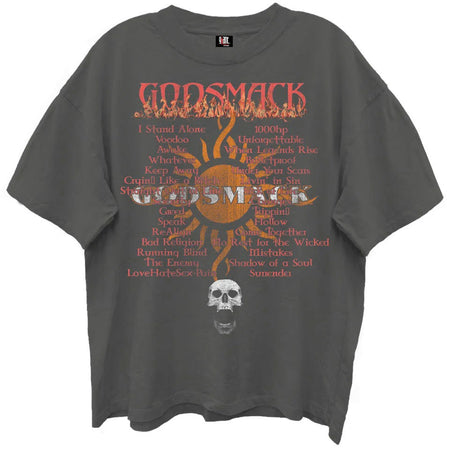 Godsmack - Greatest Hits Playlist - Black Enzyme Wash Retro Style t-shirt