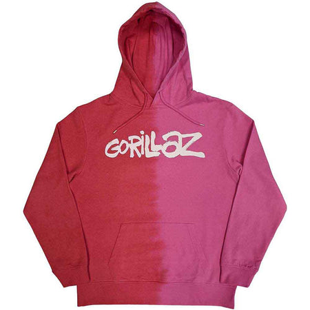Gorillaz - Two Tone Brush Logo - Red Pullover Hooded Sweatshirt