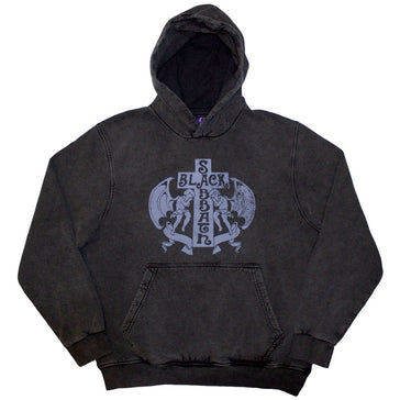 Black Sabbath - Angels - Charcoal Grey Stone Wash Hooded Sweatshirt
