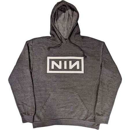 Nine Inch Nails - Classic Logo- Charcoal Grey Stone Wash Pullover Hoodie