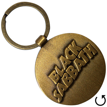 Black Sabbath - 3D Wavy Logo - Gold Two sided - Metal Keychain