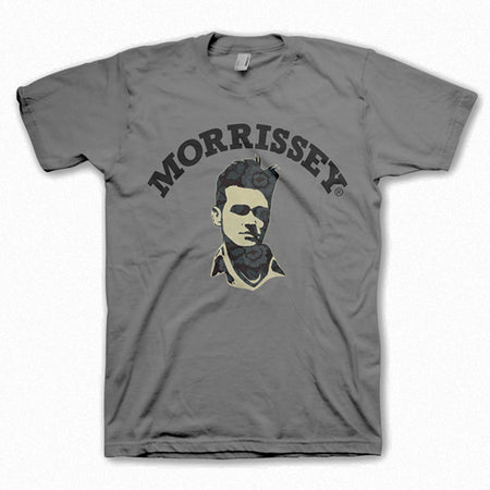 Morrissey - Floral Head - Charcoal Grey T-shirt