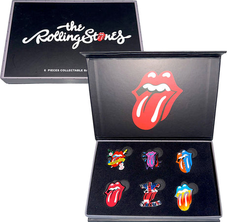 The Rolling Stones - Tongues Evolution 1 - Enamel Pin Badge Set