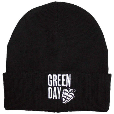 Green Day - Stacked Logo & Grenade - Black Ski Cap Beanie