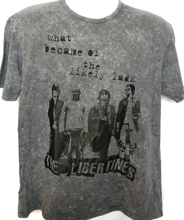 The Libertines - Likely Lads - Puff Print design - Grey T-shirt