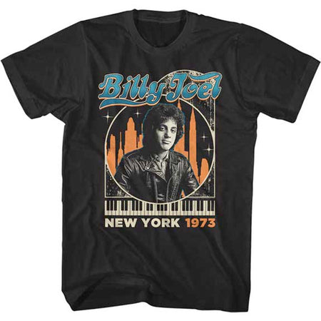Billy Joel - Billy In The City-New York 1973 - Black t-shirt