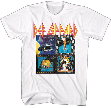 Def Leppard - 80's Albums - White t-shirt
