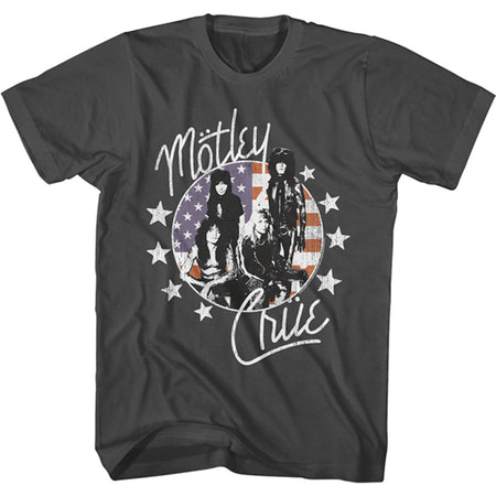 Motley Crue - American Flag and Stars - Smoke t-shirt