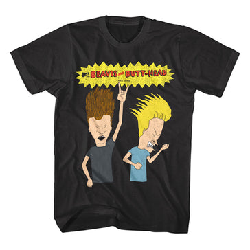 Beavis And Butthead - Rockin Out - Black T-shirt