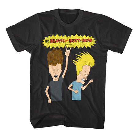 Beavis And Butthead - Rockin Out - Black T-shirt