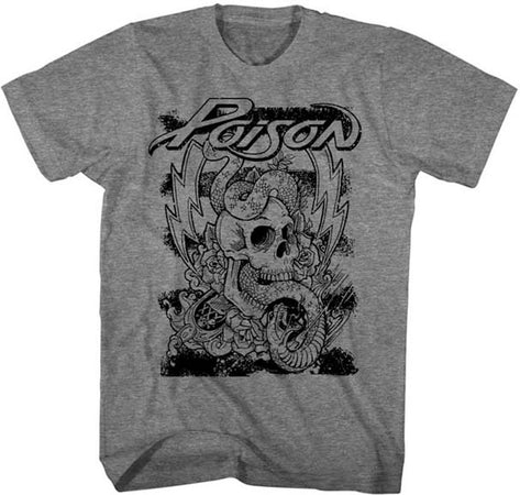 Poison-Skull Snake-Grey Graphite Heather t-shirt