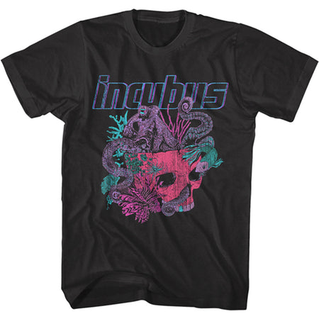 Incubus - Logo And Octopus Skull - Black  t-shirt