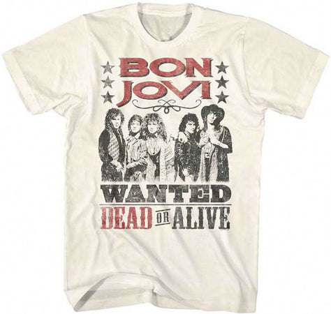 Bon Jovi-Wanted Dead Or Alive-Natural t-shirt