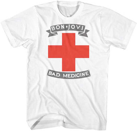 Bon Jovi-Bad Medicine-White t-shirt