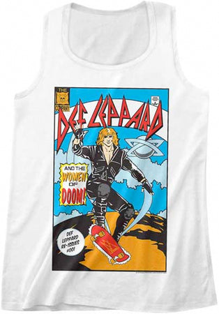 Def Leppard-Comic-Men's White Tanktop t-shirt