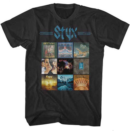 Styx-Album Grid-Black t-shirt