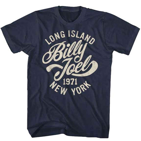 Billy Joel - Long Island 1971 -Navy Blue t-shirt