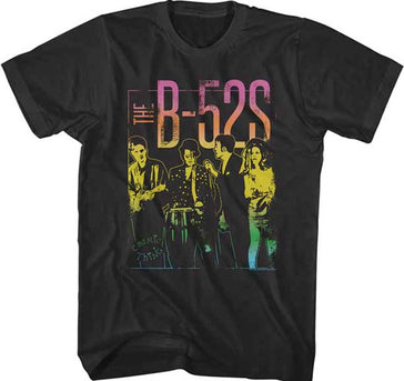 The B-52s - Band Photo Gradient - Black t-shirt