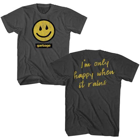 Garbage - Rain Smiley - Smoke t-shirt