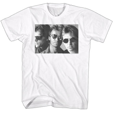 The Police - Black & White-Shades - White t-shirt