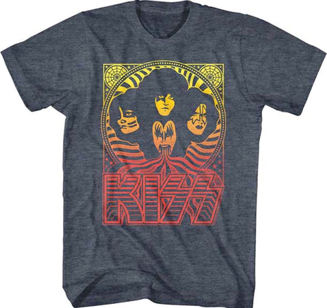 Kiss - Waves - Navy Heather t-shirt