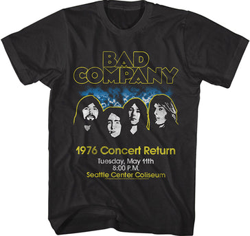 Bad Company - Concert Return 1976 - Black t-shirt