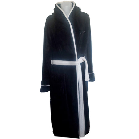 Joy Division - Unknown Pleasures Logo with Backprint - Hooded Fleece Bathrobe