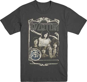 Led Zeppelin - 1969 Band Promo Photo - Black T-shirt