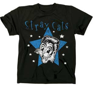The Stray Cats Star Cat Black Lightweight T-shirt