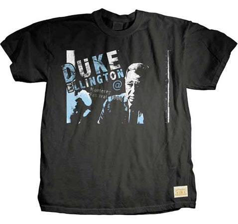 Duke Ellington - Blue Logo-Monterey Jazz Festival 1966 - Black T-shirt