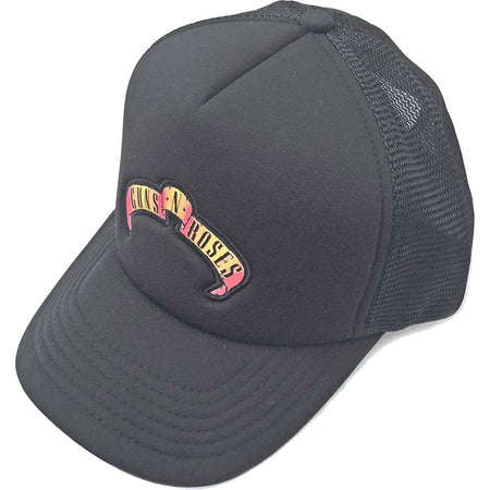 Guns N Roses - Scroll Logo - Black OSFA Trucker Baseball Cap