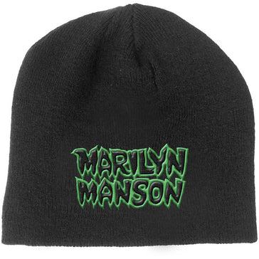 Marilyn Manson - Green Logo - Black Ski Cap Beanie