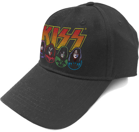 Kiss - Faces and Icons - Black OSFA Baseball Cap