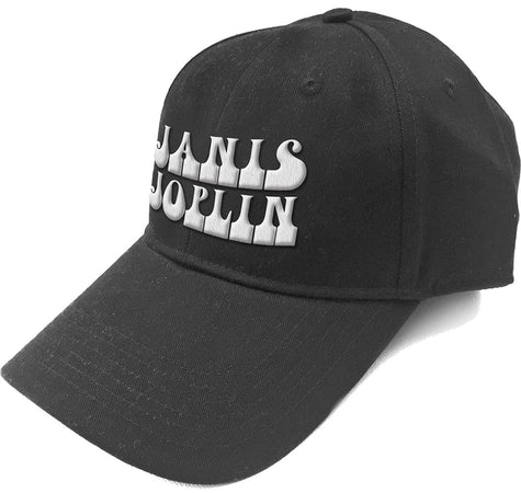Janis Joplin - White Logo - Black OSFA Baseball Cap