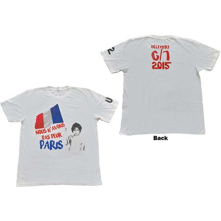 U2 - Paris 2015 w/ backprint-Limited Edition Tour stock - White T-shirt