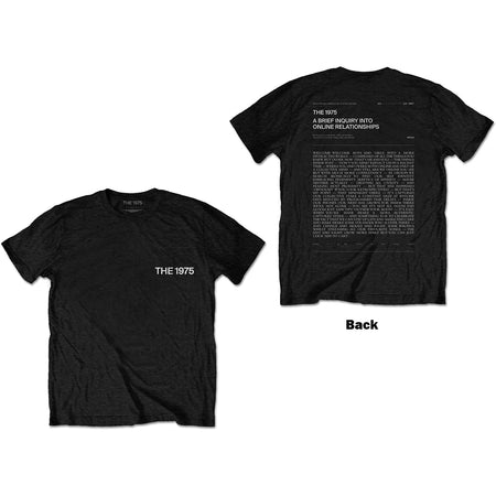 The 1975 - A Brief Inquiry with Back Print - Black t-shirt