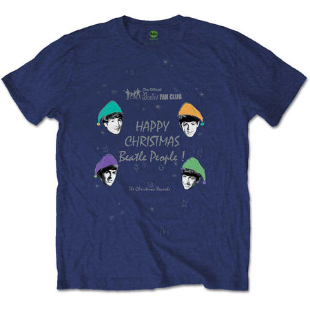 The Beatles - Happy Cristmas - Navy Blue T-shirt