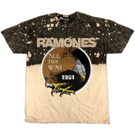 Ramones - All The Way Dip Dye - Black  t-shirt